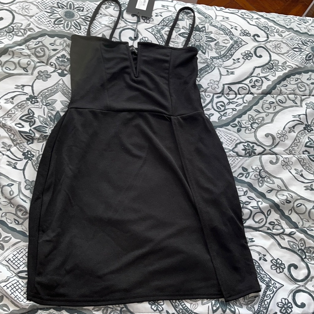 Black short dress.